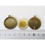 25mm Bronz Medál-alap FA mintával a hátoldalon