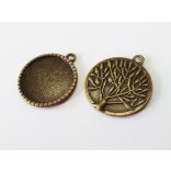 25mm Bronz Medál-alap FA mintával a hátoldalon