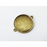 25mm Összekötő Medál-alap - egyoldalú - Bronz