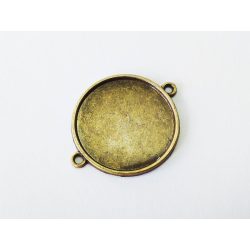 25mm Összekötő Medál-alap - egyoldalú - Bronz