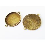 25mm Összekötő Medál-alap - egyoldalú - Bronz