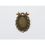 Ovális medál-alap madárpárral - Bronz (25*18)