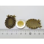 Ovális medál-alap madárpárral - Bronz (25*18)