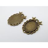 Ovális medál-alap madárpárral - Bronz (25*18)