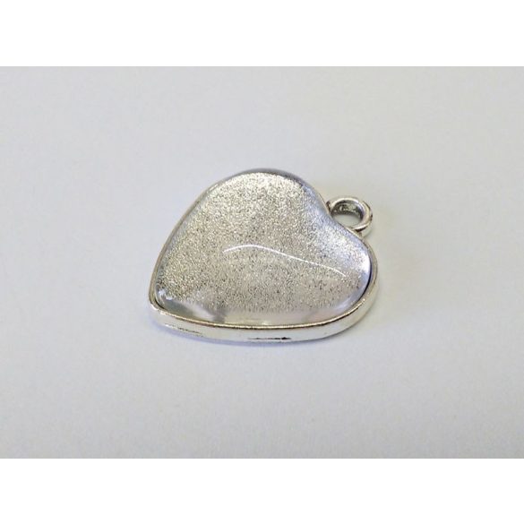 Antik ezüst szív medál üveglencsével (20*19)