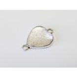 Antik ezüst szív medál összekötő üveglencsével (20*19)