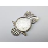 Nagy Bagoly medál-alap (25mm) - Antik ezüst