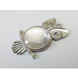 Nagy Bagoly medál-alap (25mm) - Antik ezüst