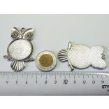 Nagy Bagoly medál-alap (25mm) - Antik ezüst