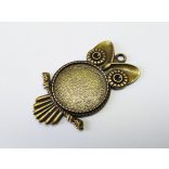 Nagy Bagoly medál-alap (25mm) - Antik bronz