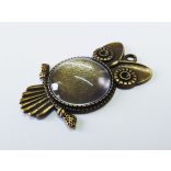 Nagy Bagoly medál-alap (25mm) - Antik bronz