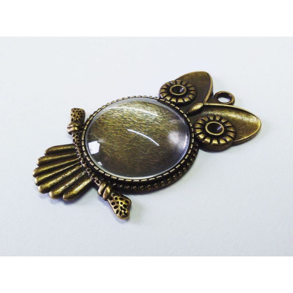 Nagy Bagoly medál-alap (25mm) - Antik bronz