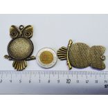 Nagy Bagoly medál-alap (25mm) - Antik bronz