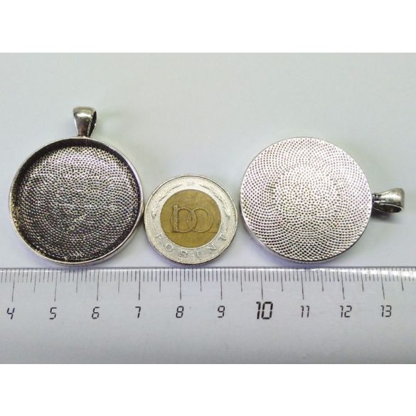 Antik ezüst medál-alap, BIG, 30 mm