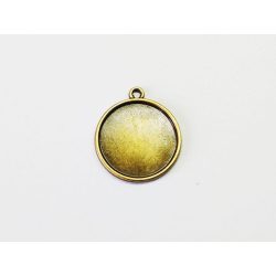 Antik bronz medál-alap, 20mm