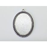 40*30mm antik ezüst ovális medál-alap