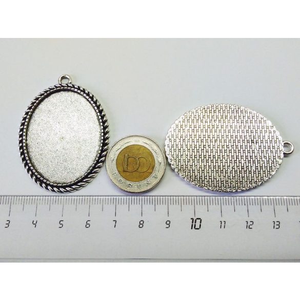 40*30mm antik ezüst ovális medál-alap