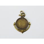 Horgony medál-alap (25mm) - antik bronz