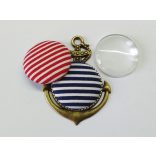 Horgony medál-alap (25mm) - antik bronz