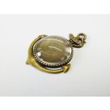 Horgony medál-alap (25mm) - antik bronz