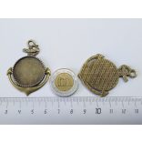 Horgony medál-alap (25mm) - antik bronz