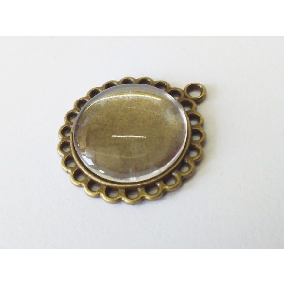 Medál-alap - antik bronz - 22+1 hurokkal (20mm)