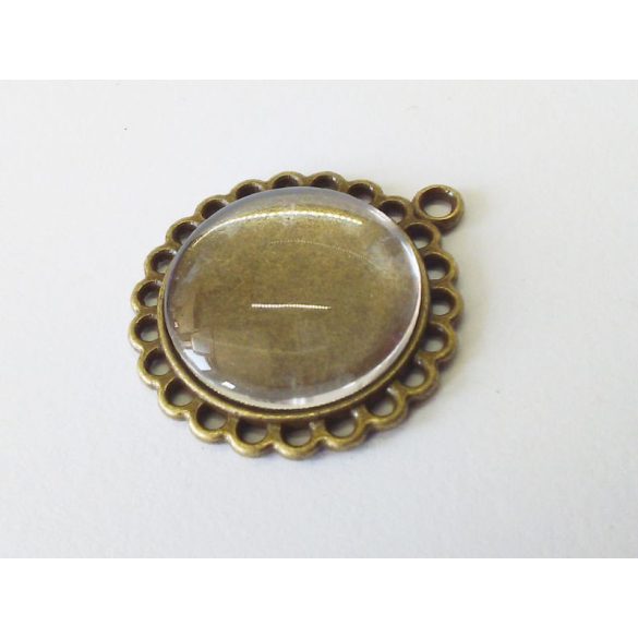 Medál-alap - antik bronz - 22+1 hurokkal (20mm)