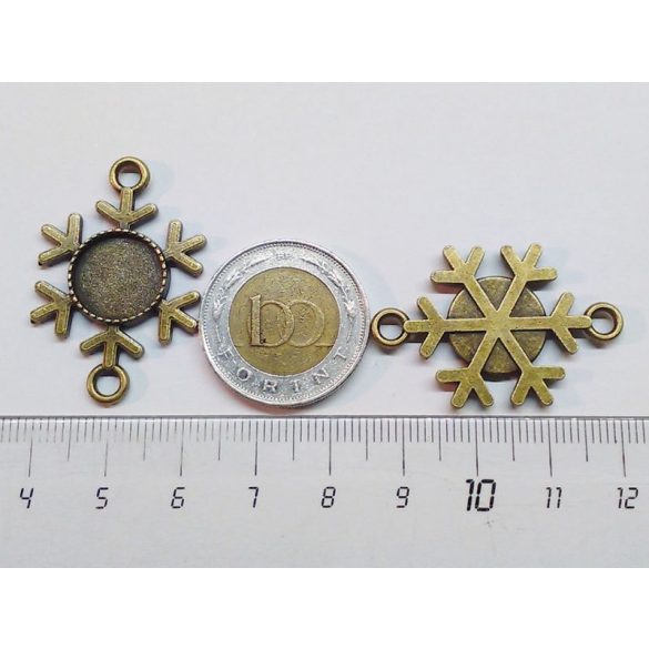 Hópihe alakú összekötő medál - bronz (tányér: 12mm)