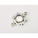 Hópihe alakú összekötő medál - antik ezüst (tányér: 12mm)