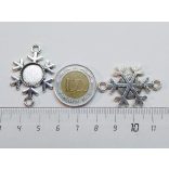 Hópihe alakú összekötő medál - antik ezüst (tányér: 12mm)