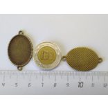 Bronz ovális összekötő medál (25*18mm)