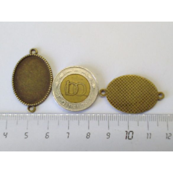 Bronz ovális összekötő medál (25*18mm)