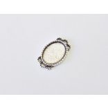 Ovális antik ezüst medál-alap 6hurokkal (18*13mm)