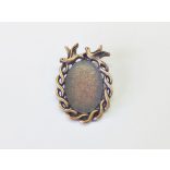 Vörösréz színű medál-alap madár-párral (25*18mm)