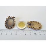 Vörösréz színű medál-alap madár-párral (25*18mm)