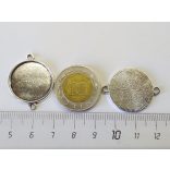 Egyoldalú Antik ezüst összekötő medál-alap (20mm)