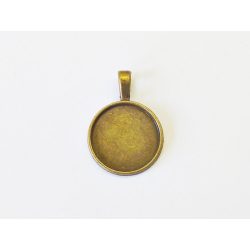 Medál-alap (20mm) - antik bronz