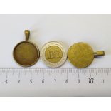 Medál-alap (20mm) - antik bronz