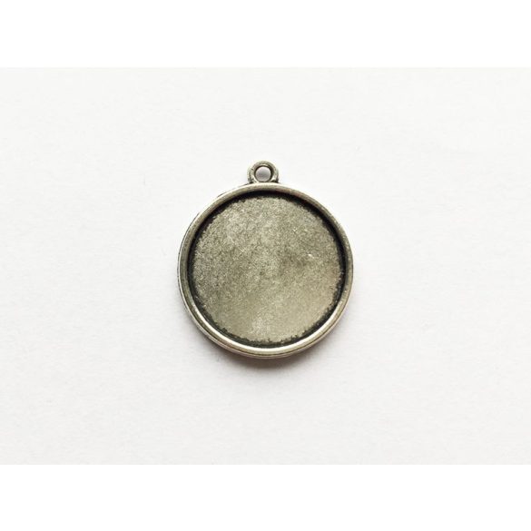 Antik ezüst medál-alap, dupla-oldalú (20mm)