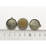 Antik ezüst medál-alap, dupla-oldalú (20mm)