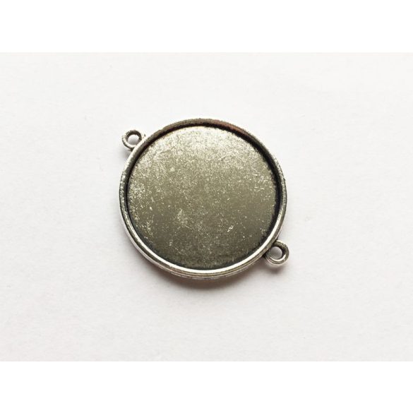 Antik ezüst összekötő medál-alap, dupla-oldalú (25mm)