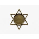 Antik bronz színű CSILLAG medál alap (20mm)