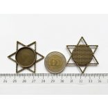 Antik bronz színű CSILLAG medál alap (20mm)