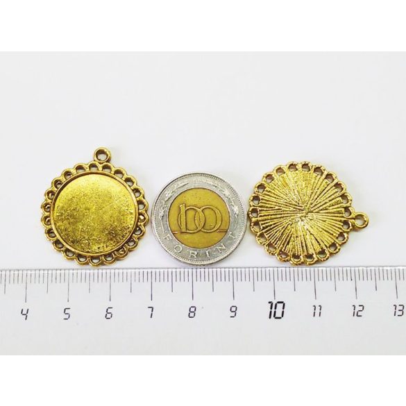 Arany színű medál-alap (20mm)