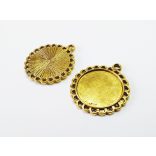 Arany színű medál-alap (20mm)