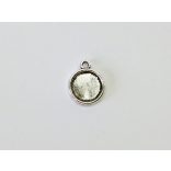 Antik ezüst dupla-oldalú medál-alap (12mm)