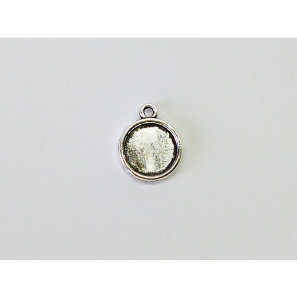 Antik ezüst dupla-oldalú medál-alap (12mm)