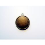 Antik bronz medál-alap, dupla-oldalú, 20mm