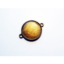 Antik bronz összekötő medál-alap, egyoldalú, 20mm