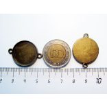 Antik bronz összekötő medál-alap, egyoldalú, 20mm